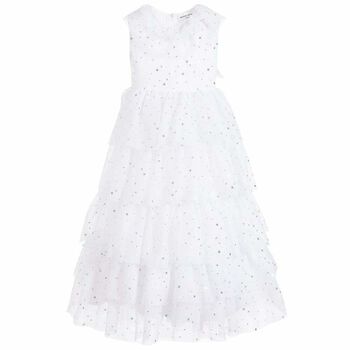 Girls White Party Dress