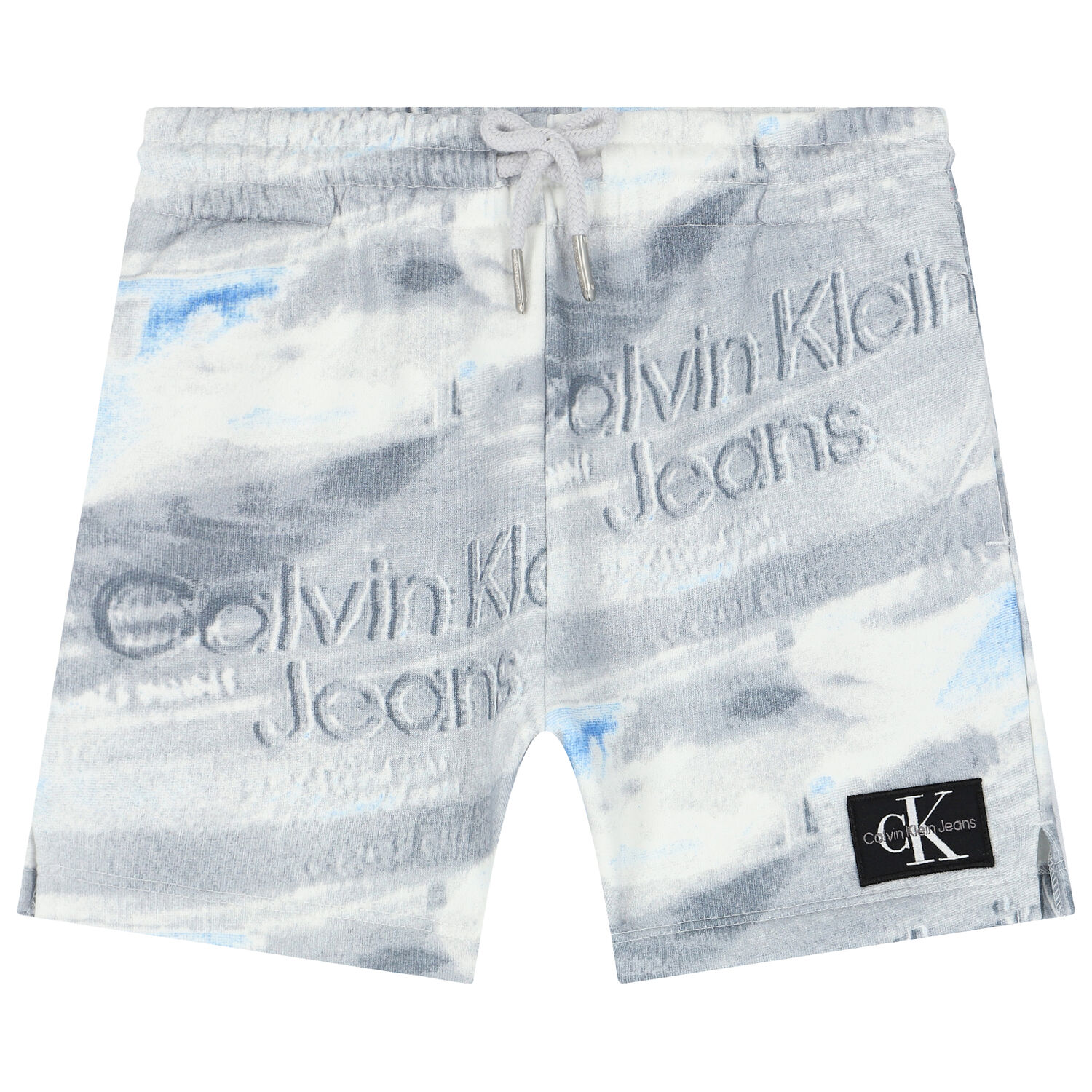 Boys Grey & White Logo Shorts, 1, hi-res