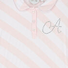 Girls Pink & White Logo Dress, 1, hi-res