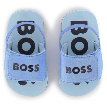 Boys Blue Logo Sandals