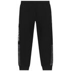 Boys Black & Grey Logo Joggers, 1, hi-res