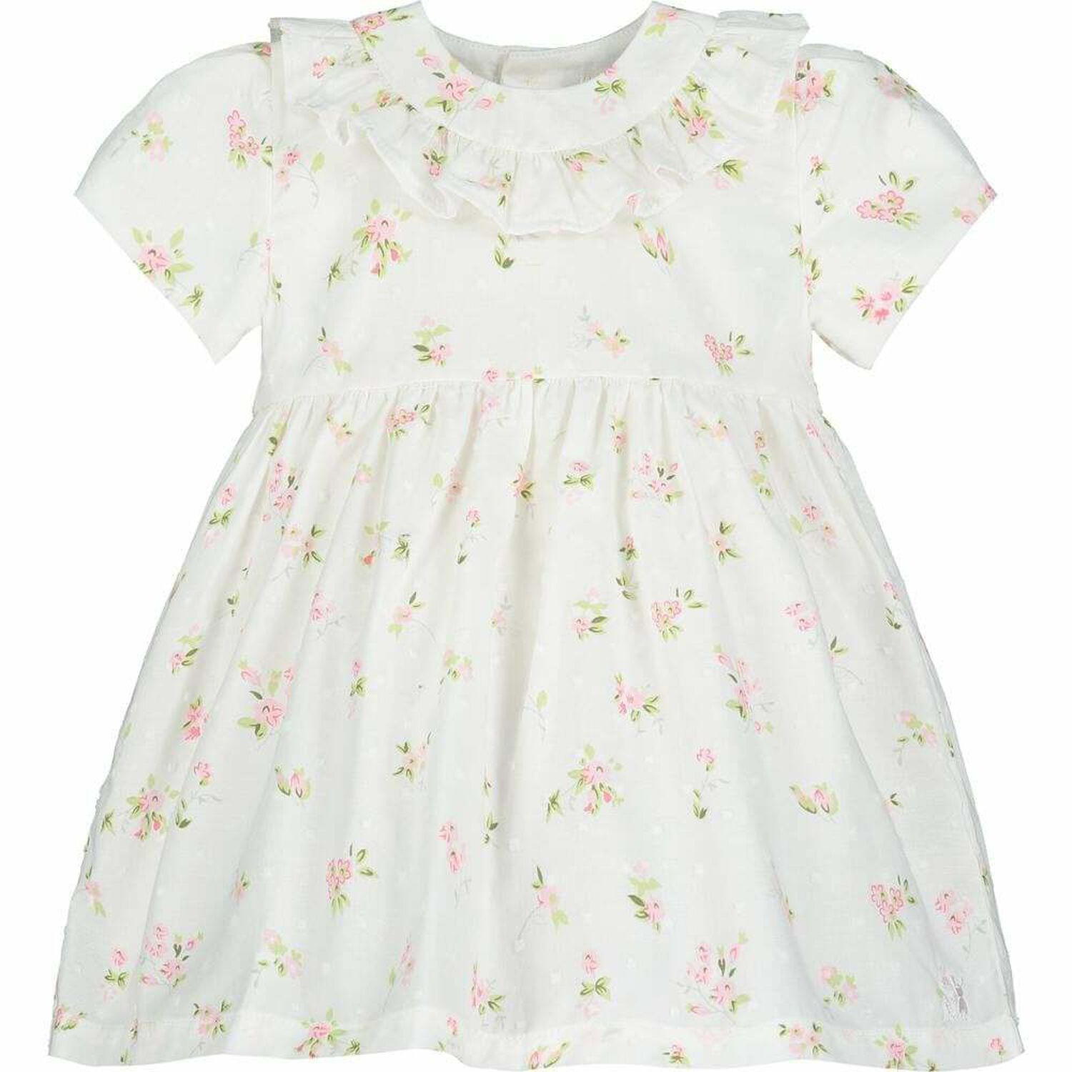 Baby Girls White Floral Dress Set, 1, hi-res