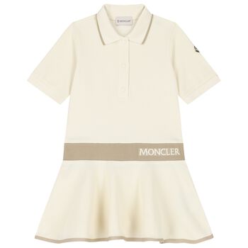 Girls Ivory Logo Polo Dress
