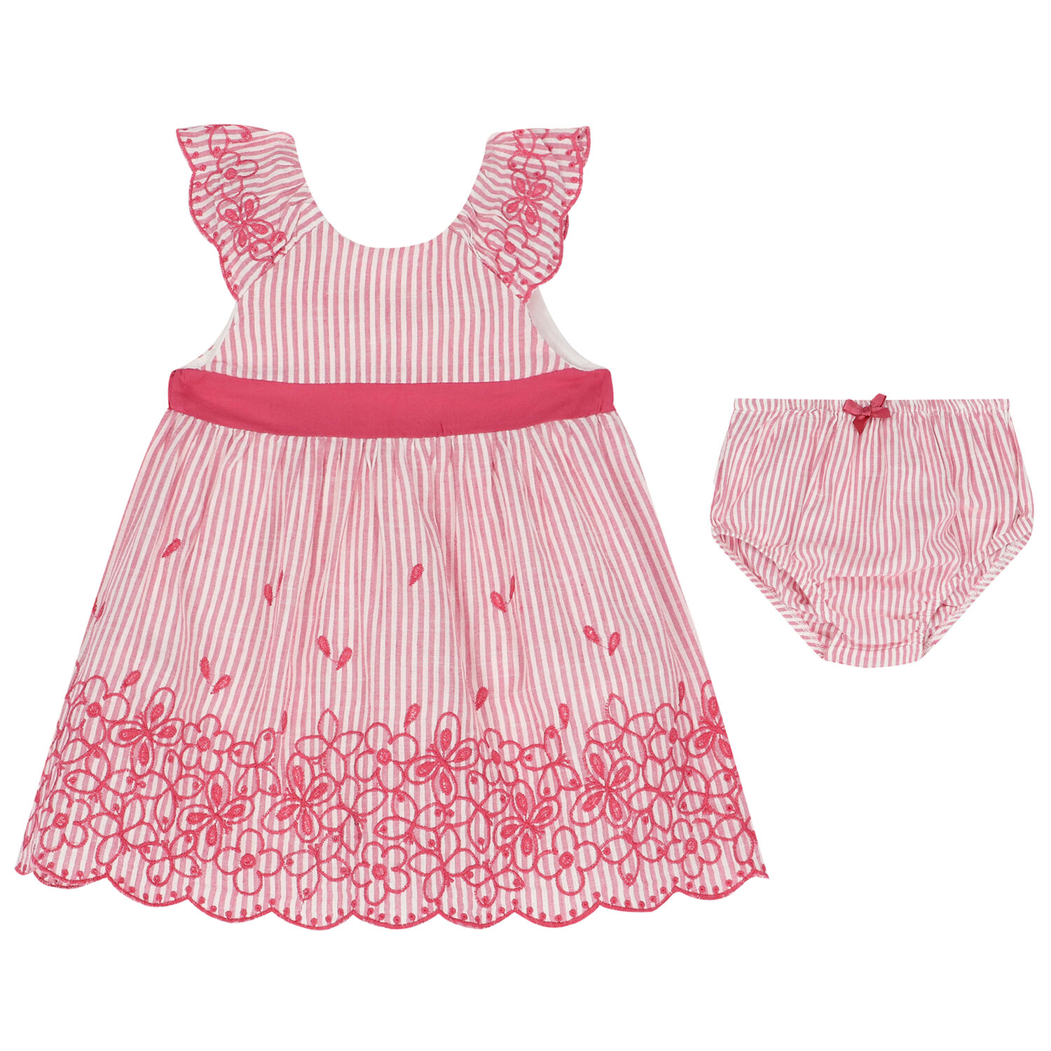 Baby Girls Pink & White Dress Set, 1, hi-res image number null