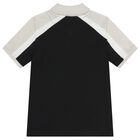 Boys Black Logo Polo Shirt, 2, hi-res