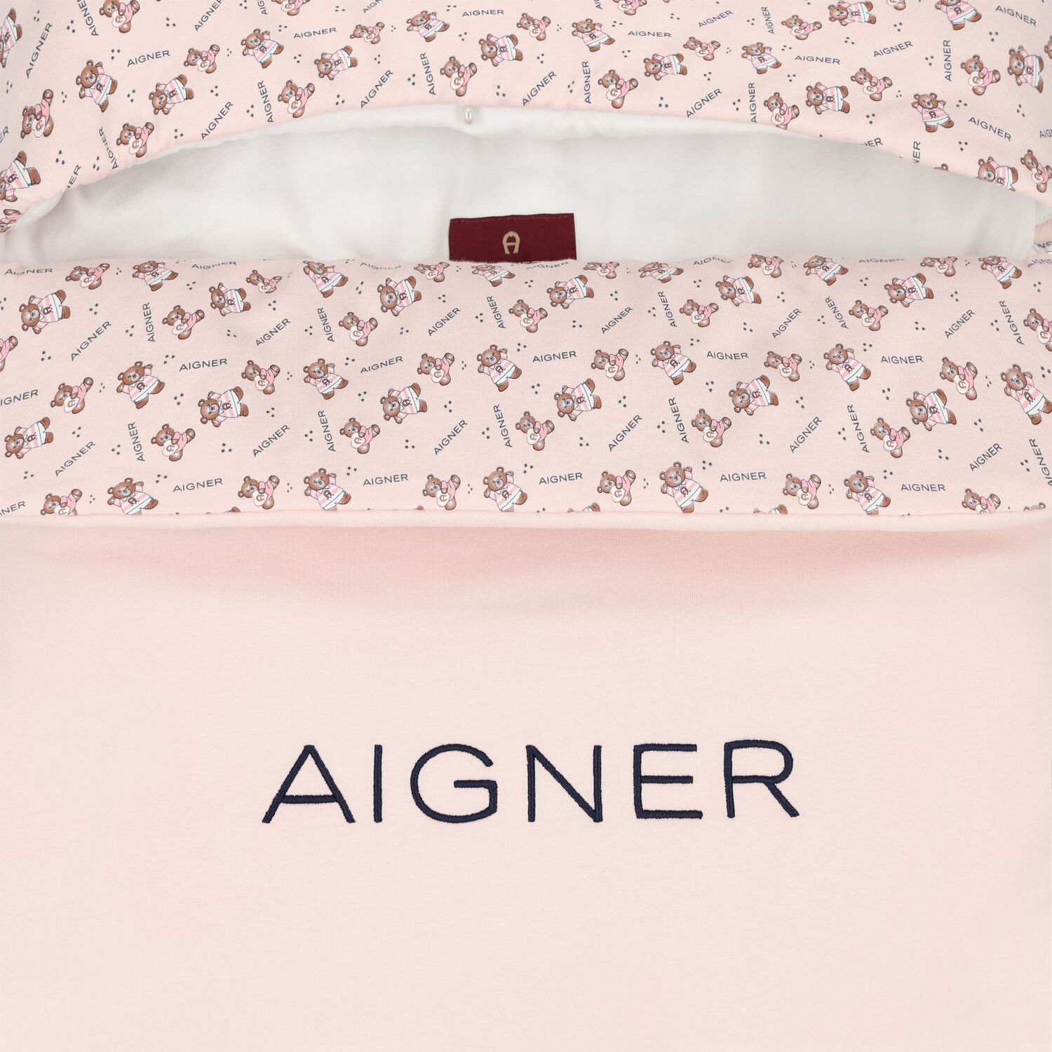 Baby Girls Pink & White Teddy Bear Logo Nest, 2, hi-res