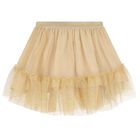 Girls Ivory & Gold Tulle Skirt Set, 1, hi-res
