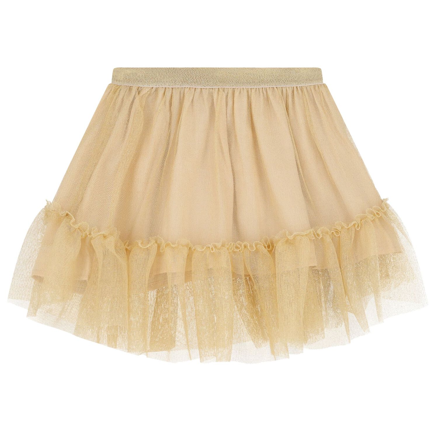Girls Ivory & Gold Tulle Skirt Set, 1, hi-res image number null