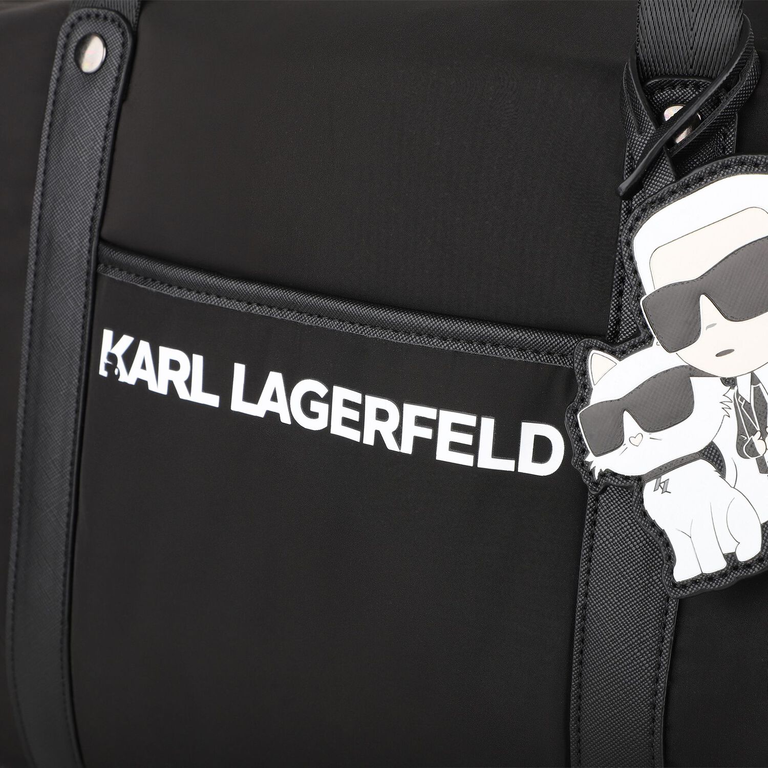 Black Ikonik Karl Logo Changing Bag ( 39cm ), 1, hi-res