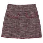 Girls Red Tweed Skirt, 2, hi-res