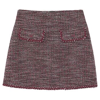 Girls Red Tweed Skirt