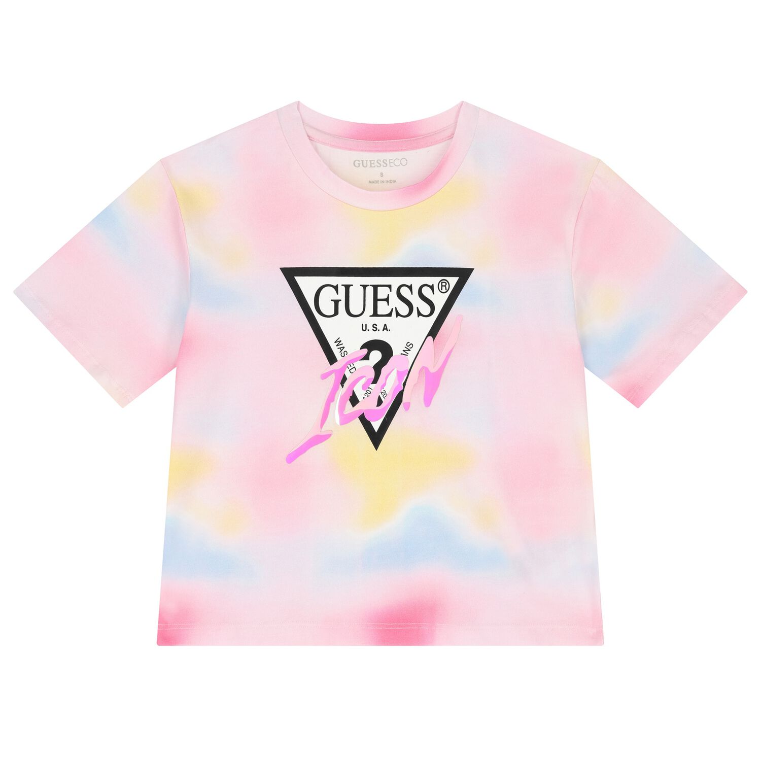 Girls Pink & Yellow Logo T-Shirt, 1, hi-res image number null
