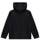 Girls Black Logo Hooded Top, 2, hi-res