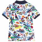 Boys White Cotton Polo Shirt, 1, hi-res