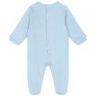 Baby Boys Blue & White Logo Baby Set, 1, hi-res