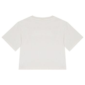 Girls White logo T-Shirt