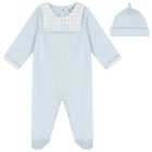 Baby Boys Blue Logo Babygrow Set, 1, hi-res