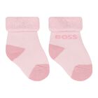 Baby Girls Pink, White & Black Logo Socks ( 3-Pack ), 1, hi-res