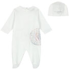 White Logo Babygrow Set, 1, hi-res