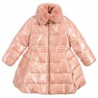 Girls Pink Padded Jacket, 1, hi-res