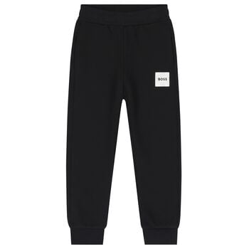 Boys Black Logo Joggers