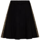 Girls Black & Gold Logo Skirt, 1, hi-res
