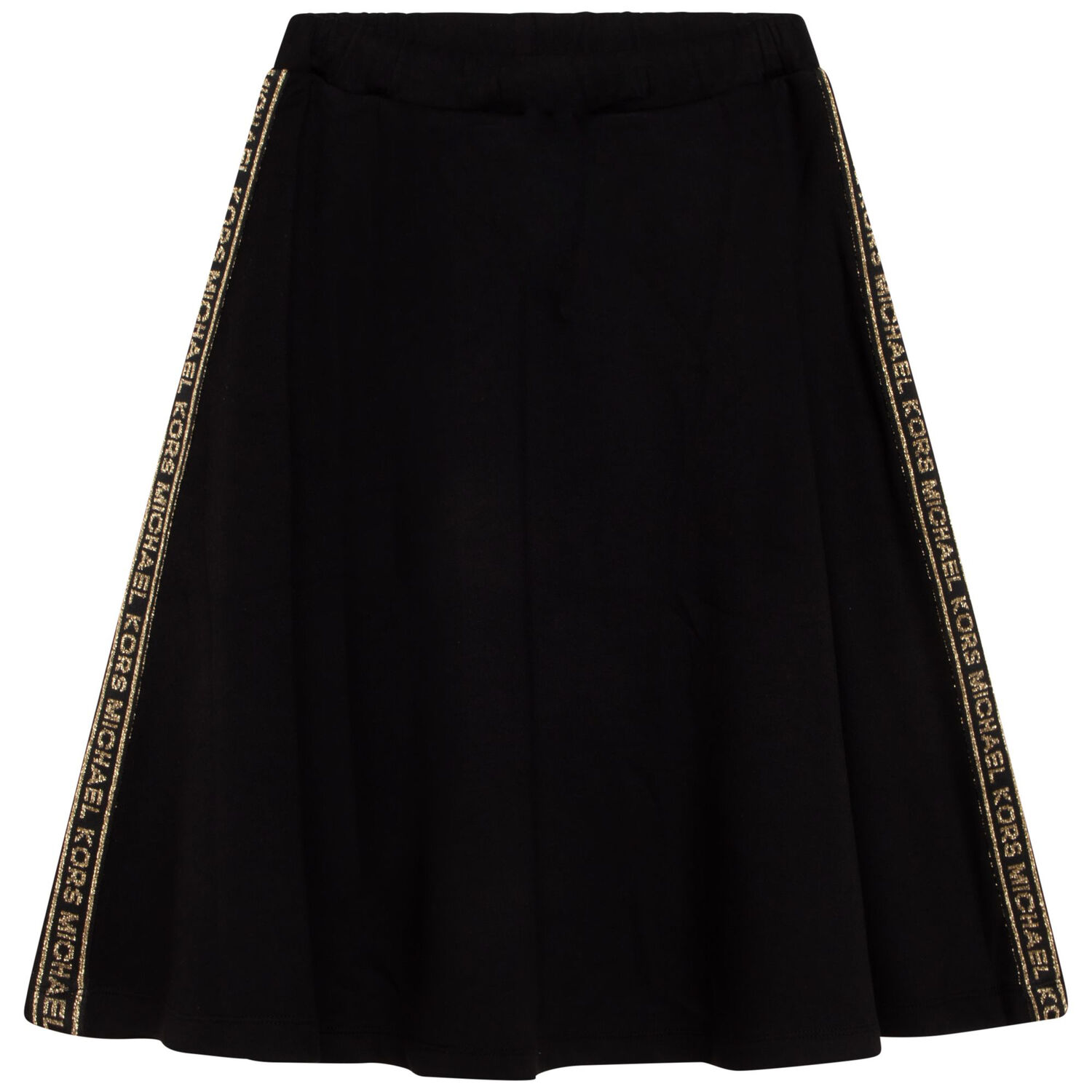Girls Black & Gold Logo Skirt, 1, hi-res