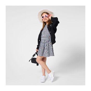 Girls Black & White Gingham Dress