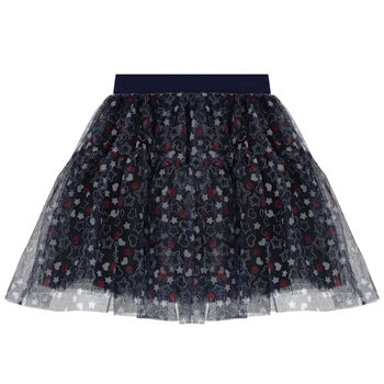 Girls Navy Stars Tulle Skirt