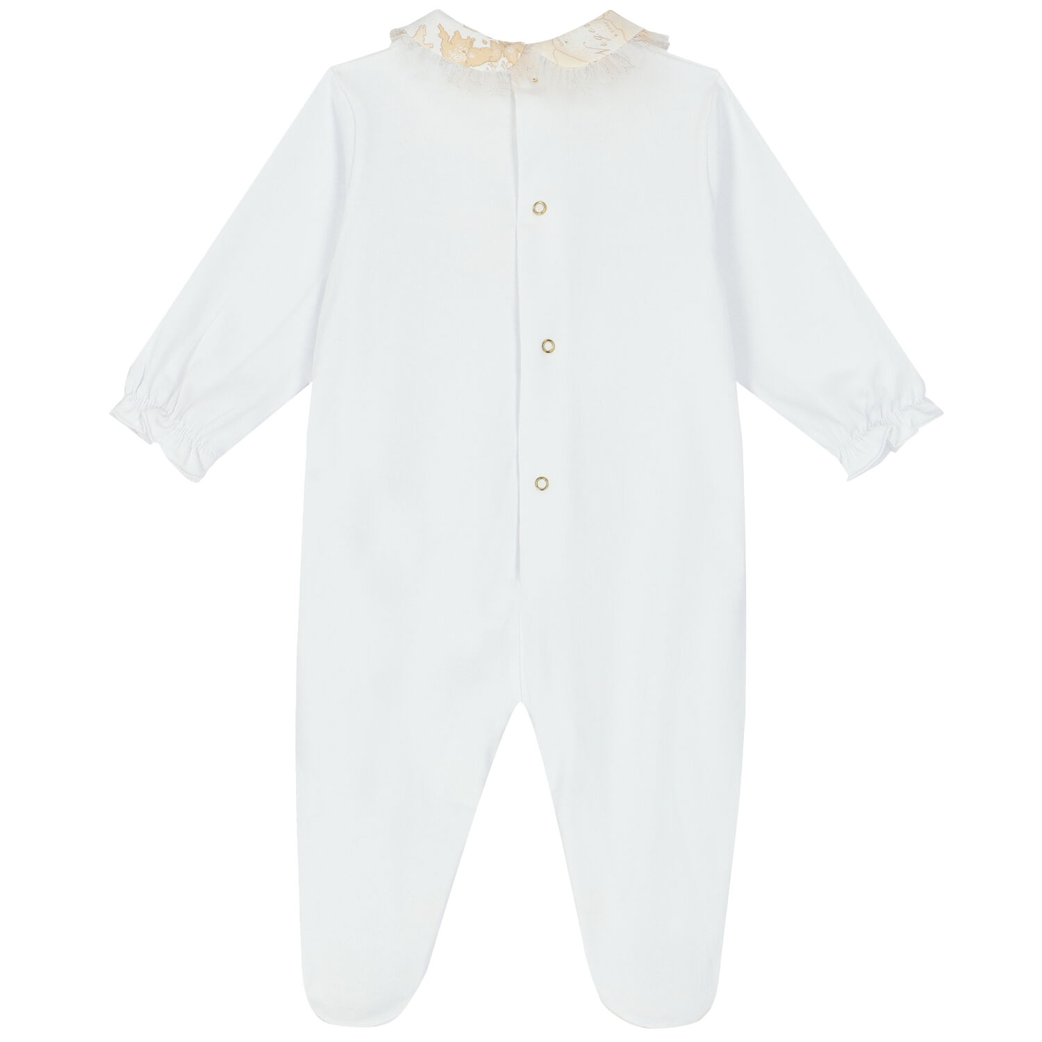 Baby Girls White Logo Babygrow, 1, hi-res