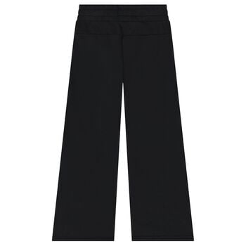 Girls Black Logo Trousers