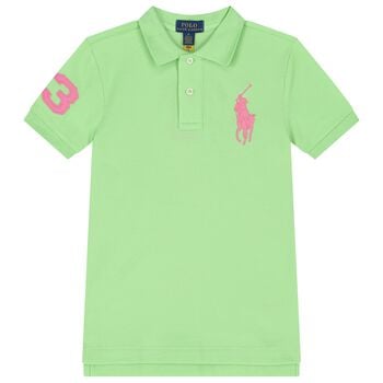 Boys Green Logo Polo Shirt