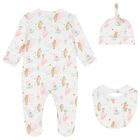 Baby Girls White Hearts Babygrow Set, 1, hi-res