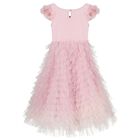 Girls Pink Sequin Embellished Tulle Dress , 1, hi-res