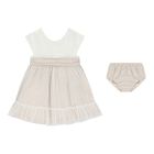 Baby Girls Ivory & Beige Dress Set, 1, hi-res