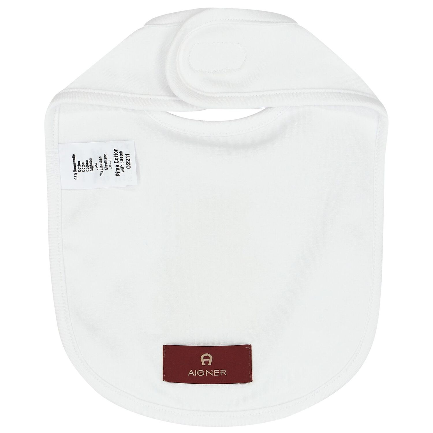 White Teddy Bear Logo Baby Bib, 1, hi-res image number null