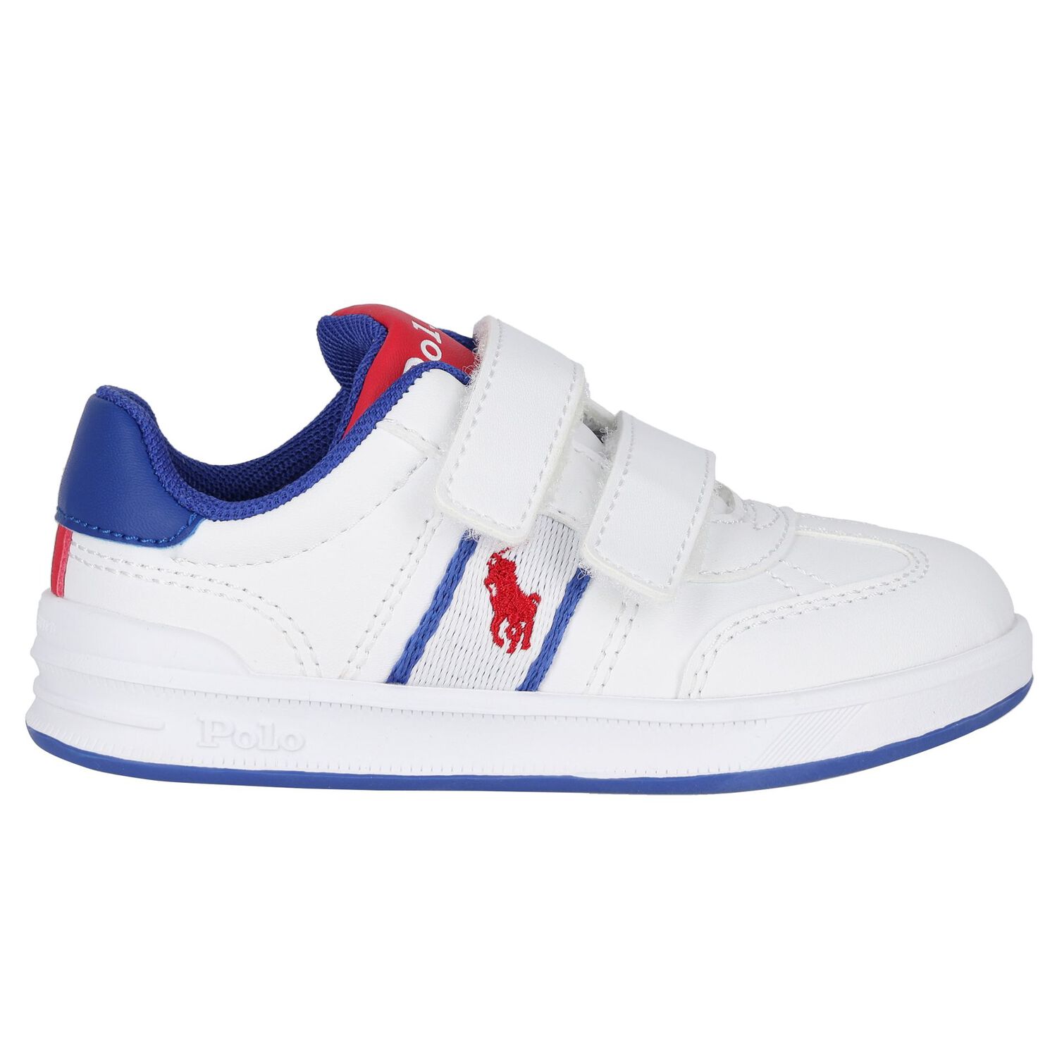 Younger Boys White Logo Trainers, 1, hi-res
