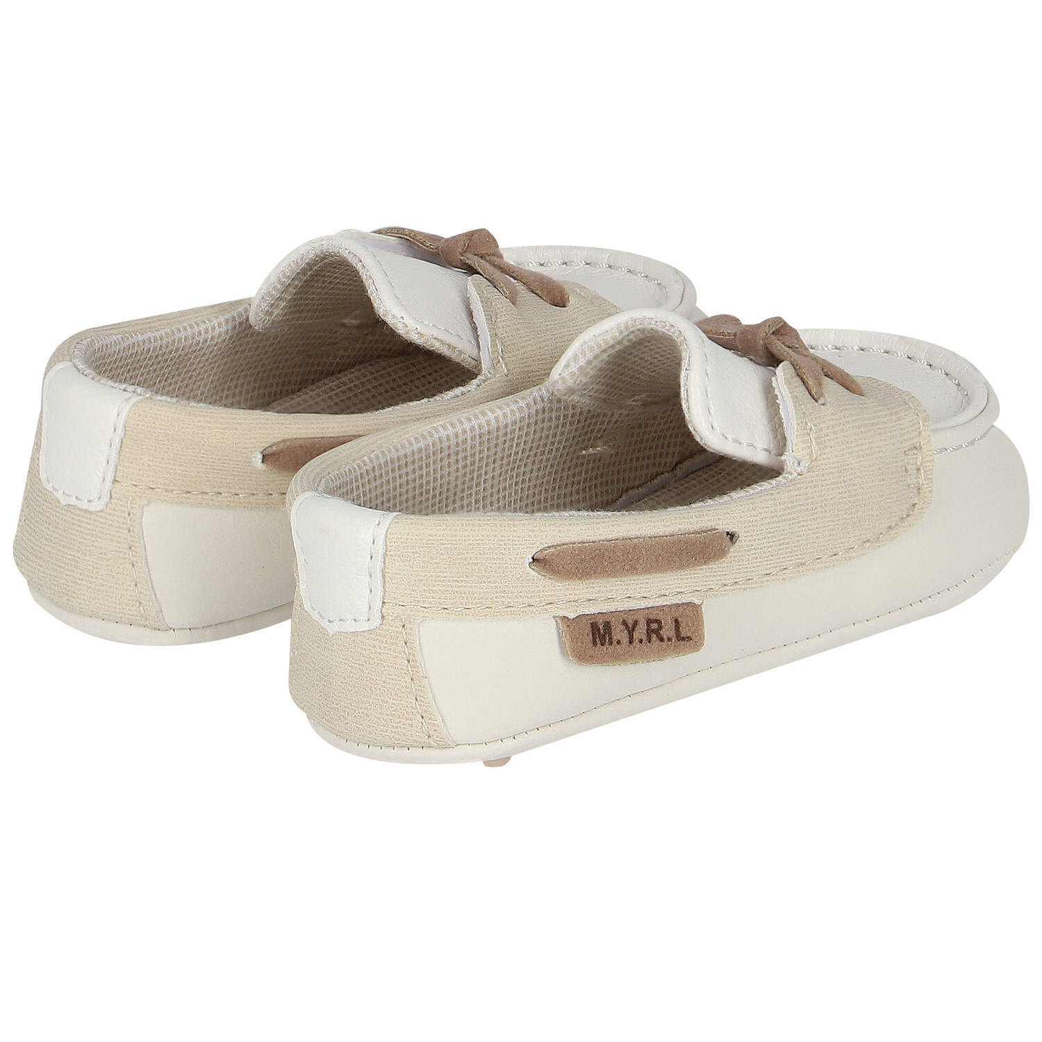 Baby Boys White & Ivory Moccasins, 1, hi-res