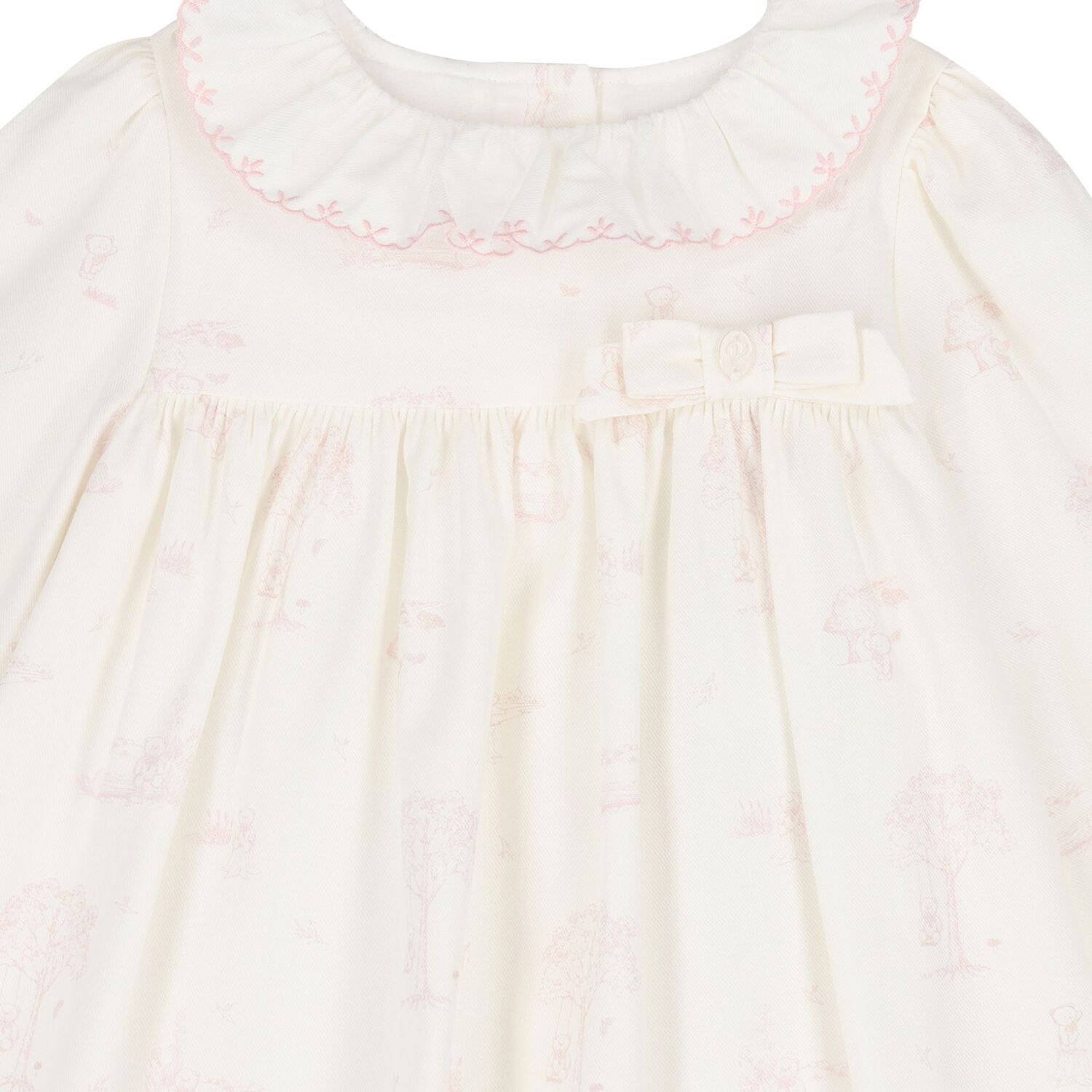 Baby Girls Ivory & Pink Dress, 1, hi-res