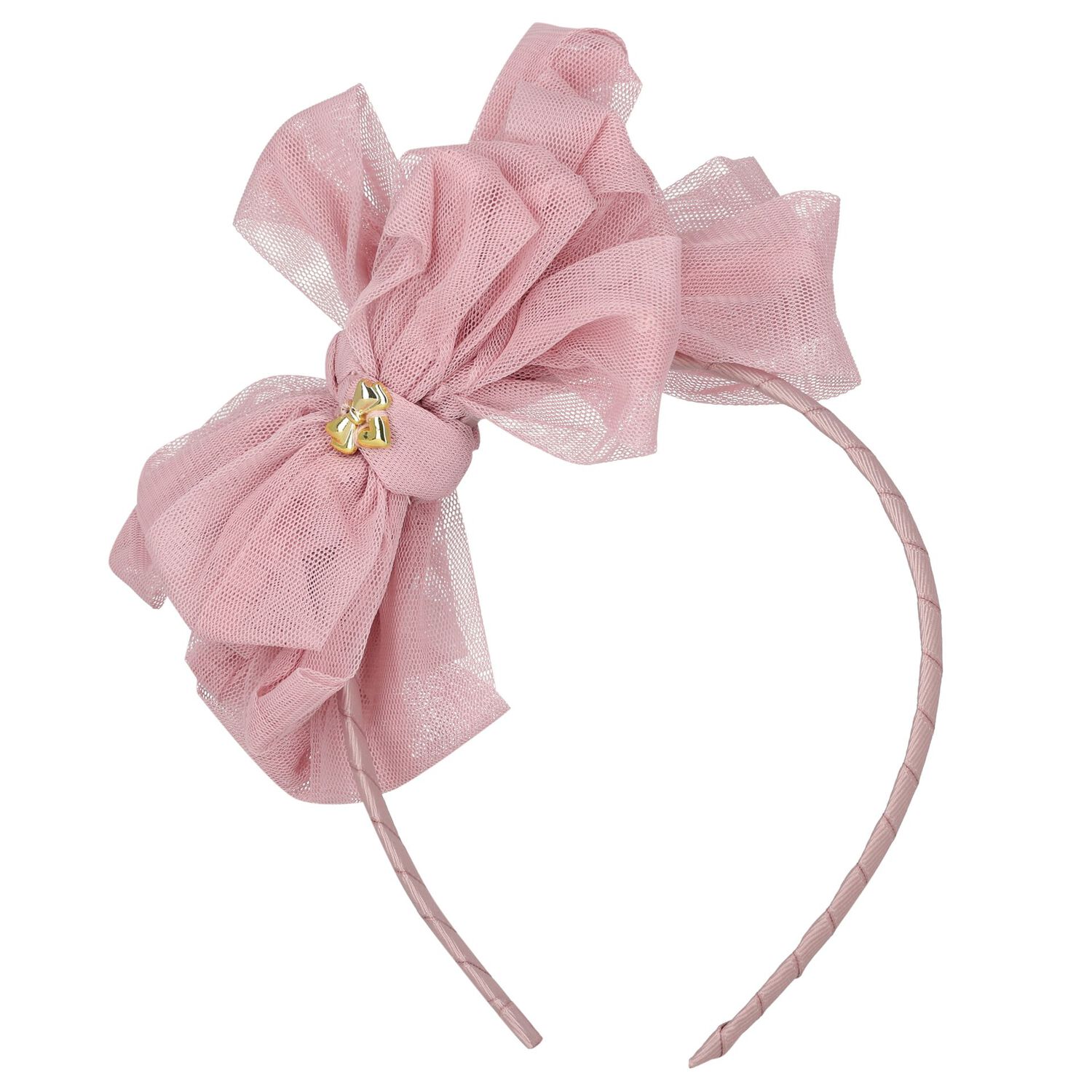 Girls Pink Bow Gladys Headband , 4, hi-res