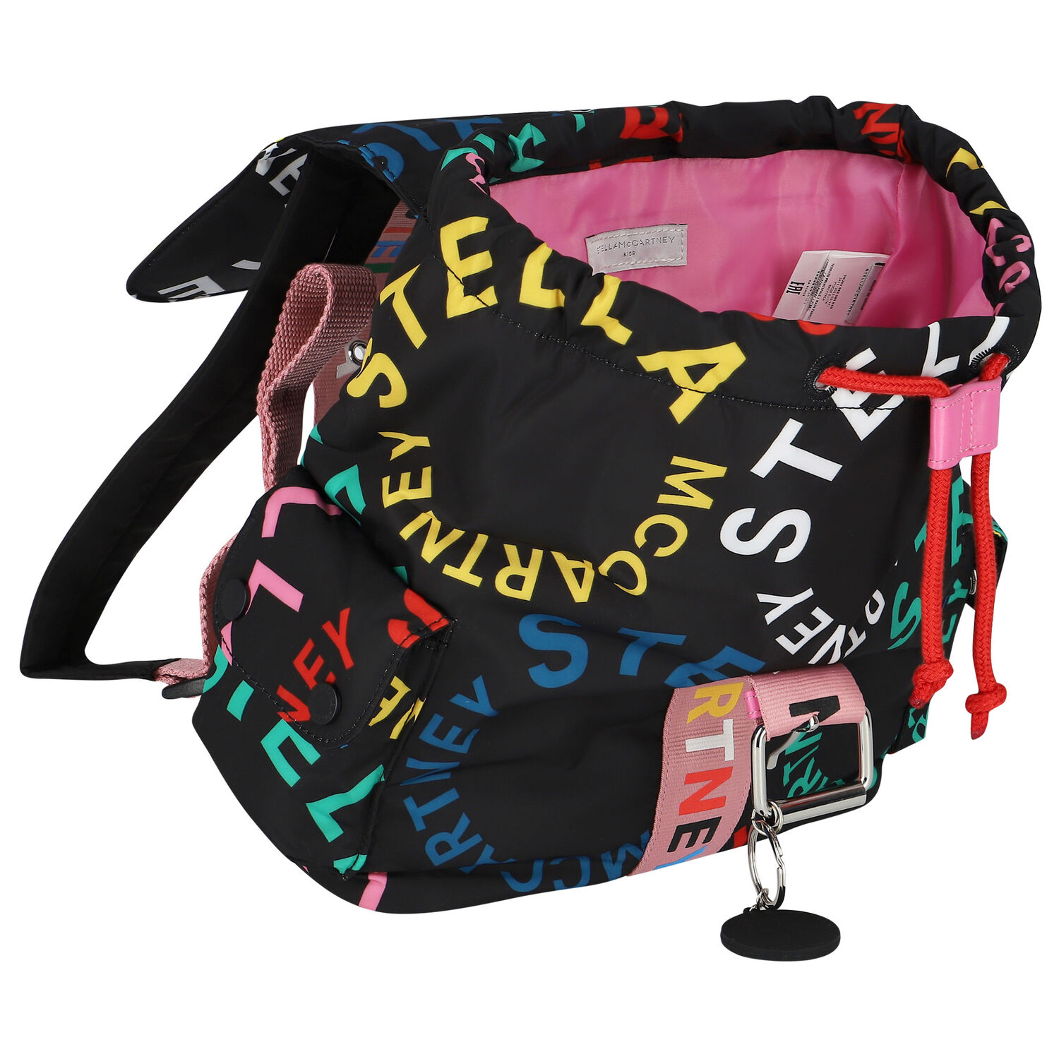 Girls Black Logo Backpack, 1, hi-res