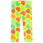 Girls Yellow Palm Leaf Leggings, 1, hi-res