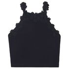 Girls Black Lace Top, 2, hi-res