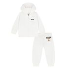 Younger White Teddy Bear Logo Tracksuit, 1, hi-res