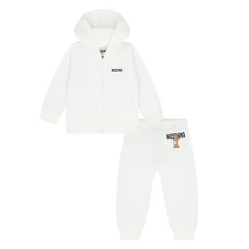 Younger White Teddy Bear Logo Tracksuit