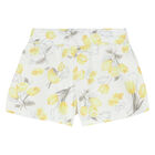 Girls White & Yellow Floral Shorts Set, 1, hi-res
