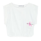 Girls White Logo T-Shirt, 2, hi-res