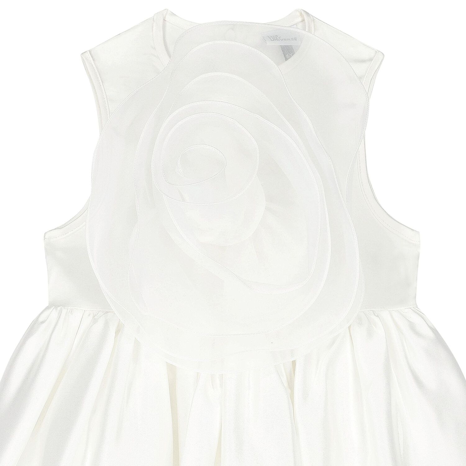 Girls White Rose Satin Dress, 1, hi-res image number null