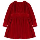 Girls Red Long Sleeve Dress, 1, hi-res