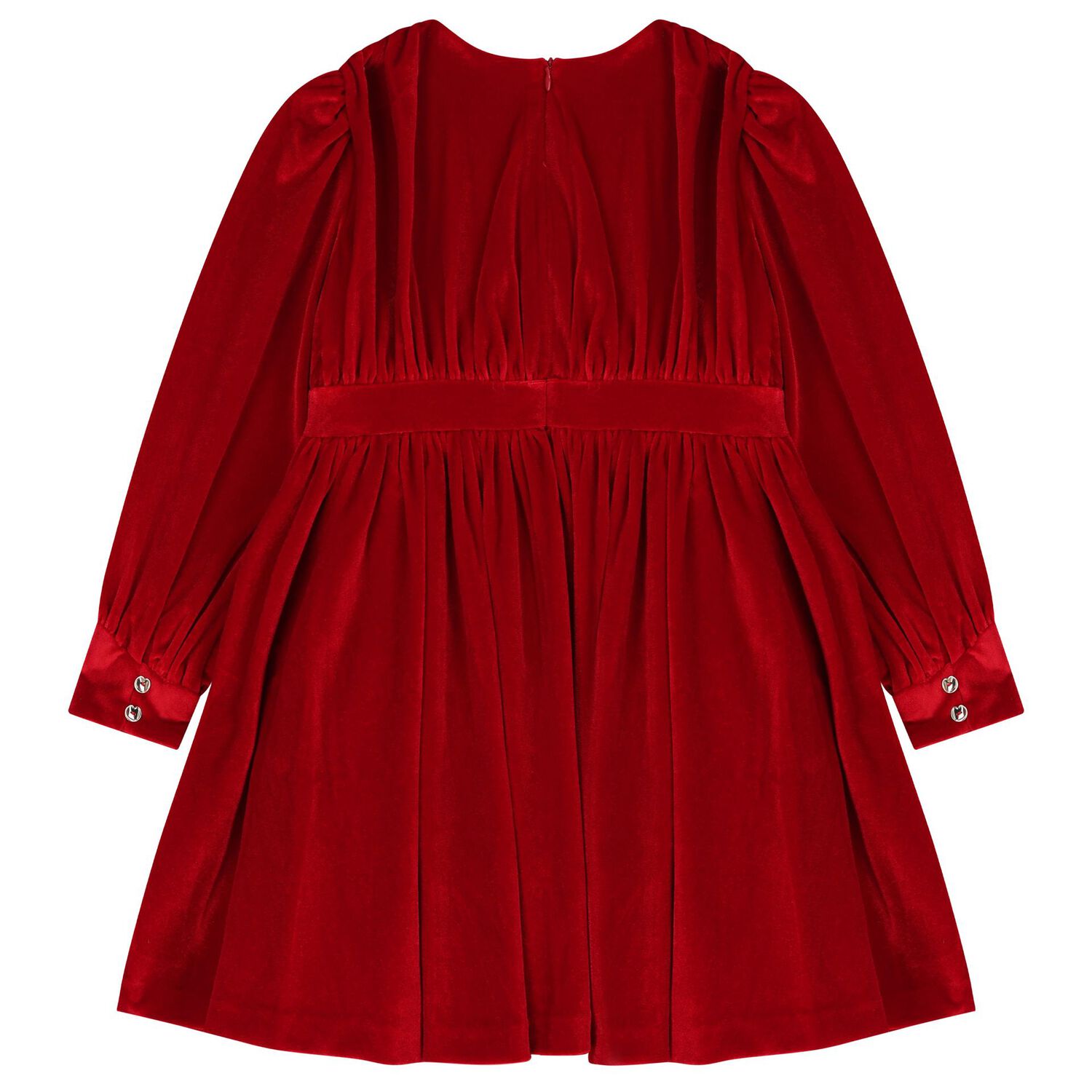 Girls Red Long Sleeve Dress, 1, hi-res